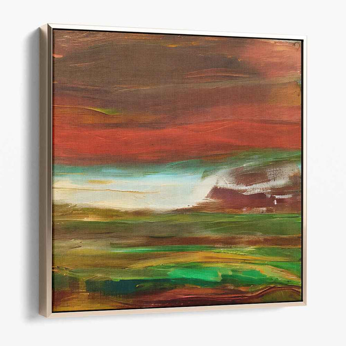 Echoes of Fall Symphony: Abstract Landscape in Rich Autumn Tones Canvas Art