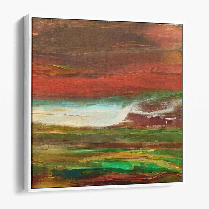 Echoes of Fall Symphony: Abstract Landscape in Rich Autumn Tones Canvas Art