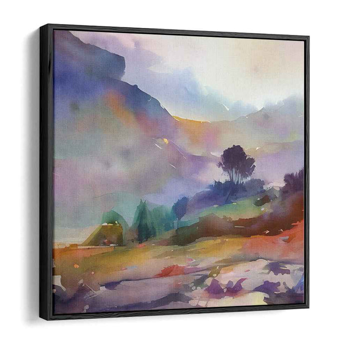 Misty Serenity: Watercolor Landscape Dreamscape
