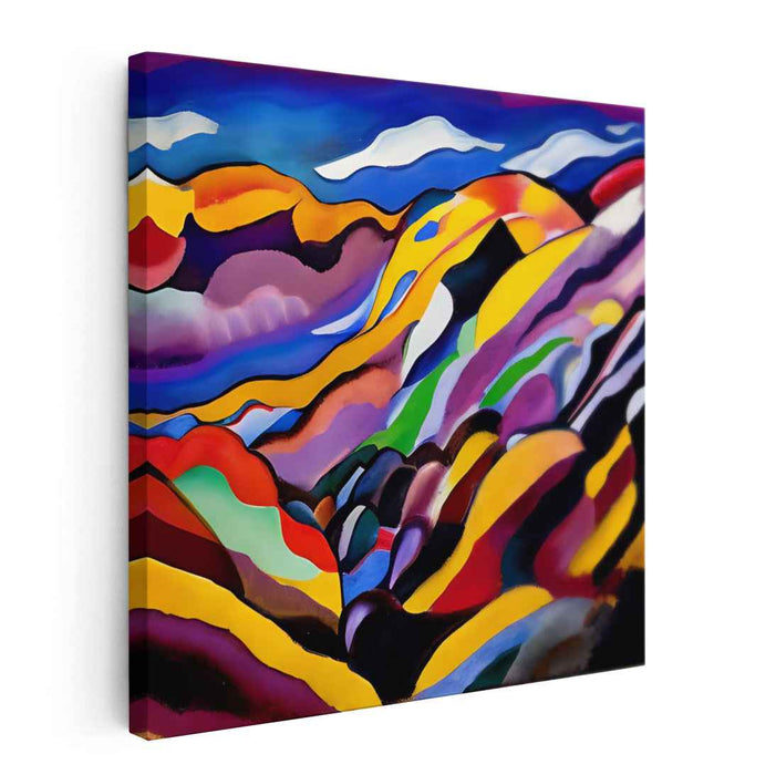 Mountain Song: Abstract Expressionist Colorful Mountain Landscape Canvas Art Print