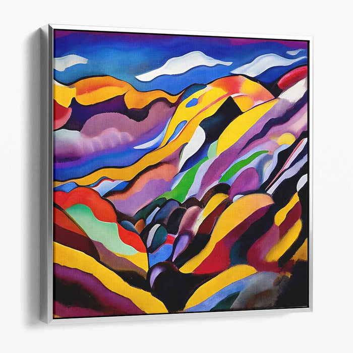 Mountain Song: Abstract Expressionist Colorful Mountain Landscape Canvas Art Print