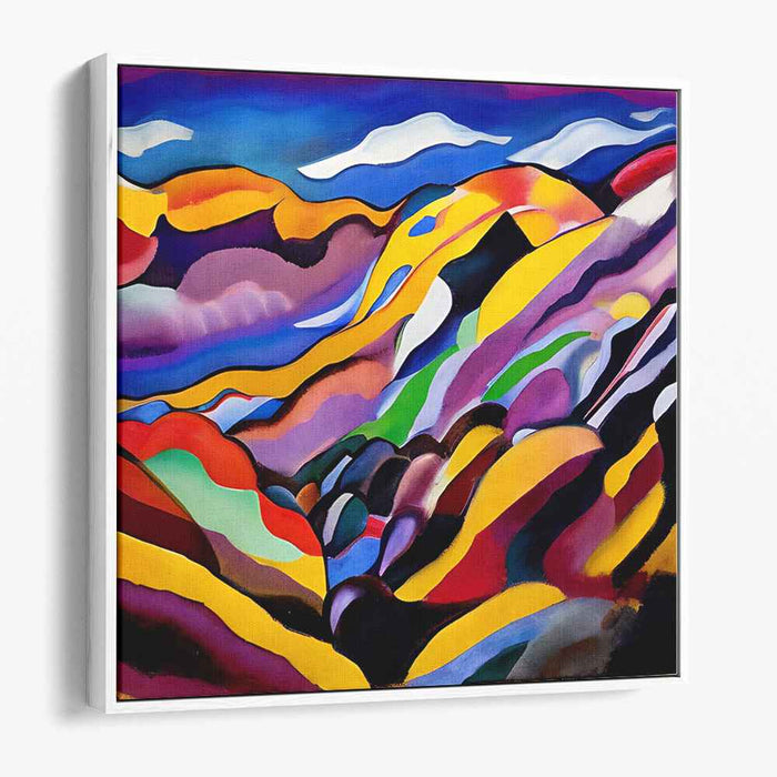 Mountain Song: Abstract Expressionist Colorful Mountain Landscape Canvas Art Print