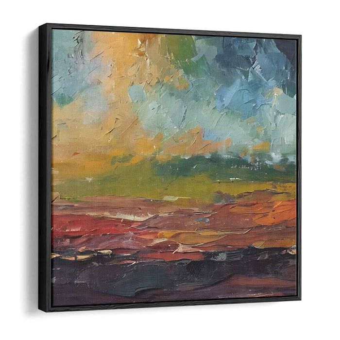 Bold Terrain Impressions: Abstract Expressionist Landscape Canvas Art