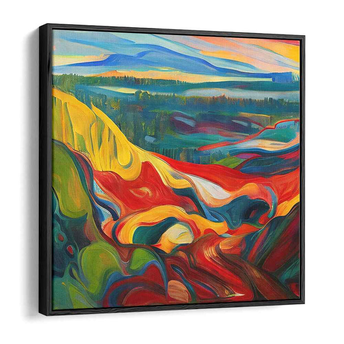 Ephemeral Mirage: Colorful Abstract Landscape Canvas Art
