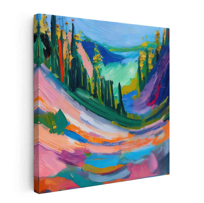 Rhapsody of Brushstrokes: Expressive Landscape Canvas Art