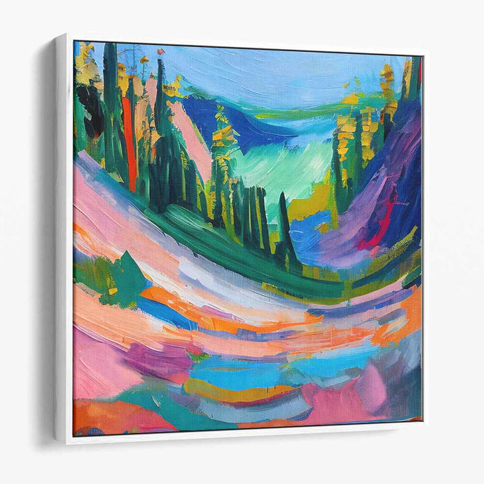 Rhapsody of Brushstrokes: Expressive Landscape Canvas Art