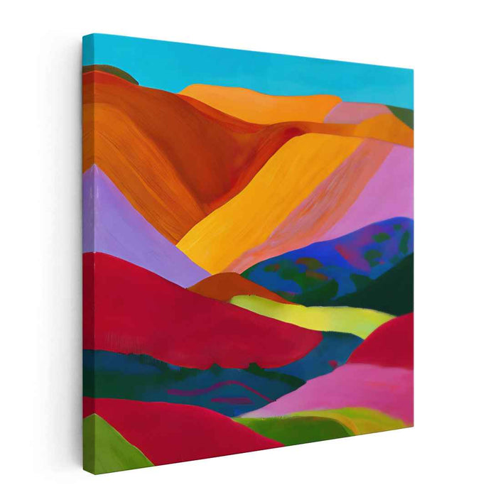 Chromatic Vision: Abstract Colorful Landscape Canvas Art Print