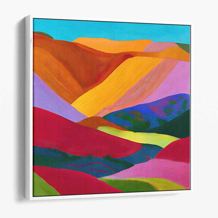 Chromatic Vision: Abstract Colorful Landscape Canvas Art Print