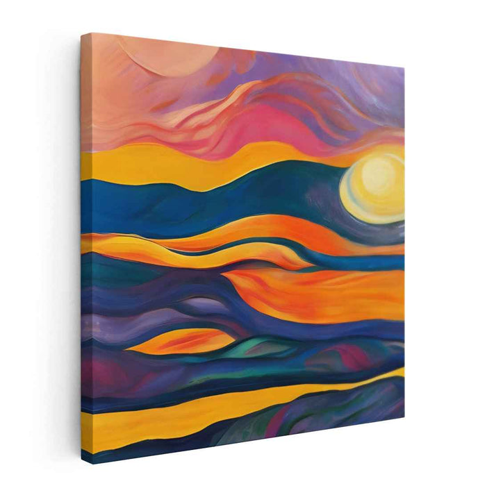 Abstract Tapestry of Nature: Vibrant Abstract Landscape Canvas Art Print