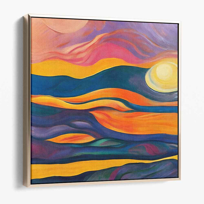 Abstract Tapestry of Nature: Vibrant Abstract Landscape Canvas Art Print