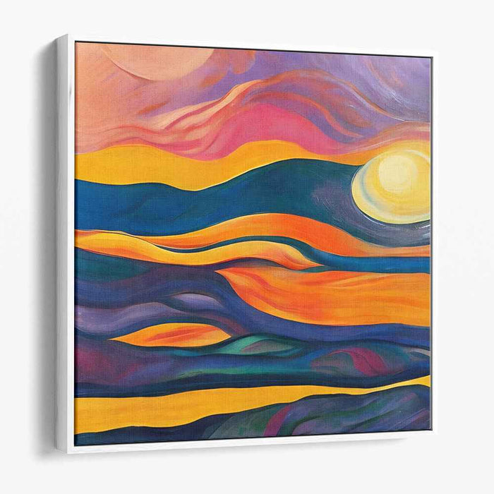 Abstract Tapestry of Nature: Vibrant Abstract Landscape Canvas Art Print