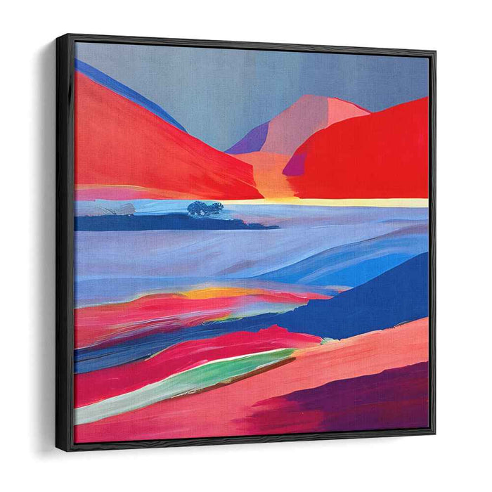 Vivid Chroma Shift: Abstract Landscape with Bold Colors Canvas Art Print