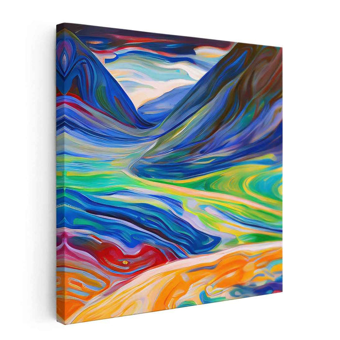 Nebula Earth Tones: Abstract Expressionist Landscape Canvas Art Print