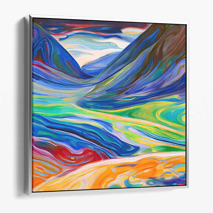 Nebula Earth Tones: Abstract Expressionist Landscape Canvas Art Print