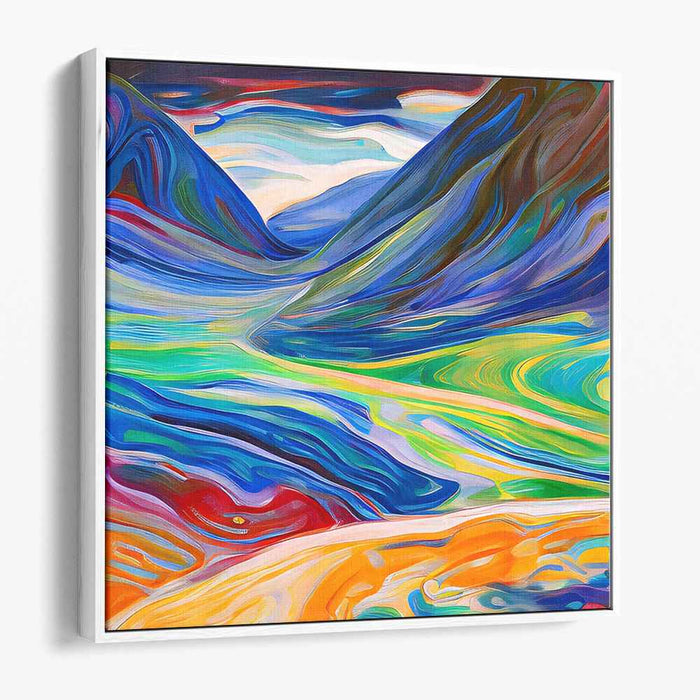Nebula Earth Tones: Abstract Expressionist Landscape Canvas Art Print
