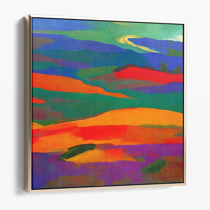 Vibrant Echoes Across Horizons: Abstract Expressionist Landscape Canvas Art