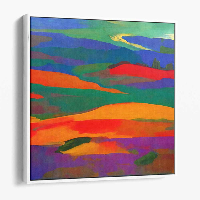 Vibrant Echoes Across Horizons: Abstract Expressionist Landscape Canvas Art