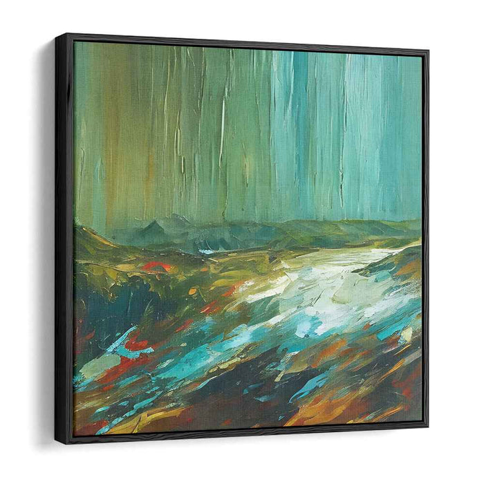 Emerald Aquatics: Abstract Landscape in Greens and Blues