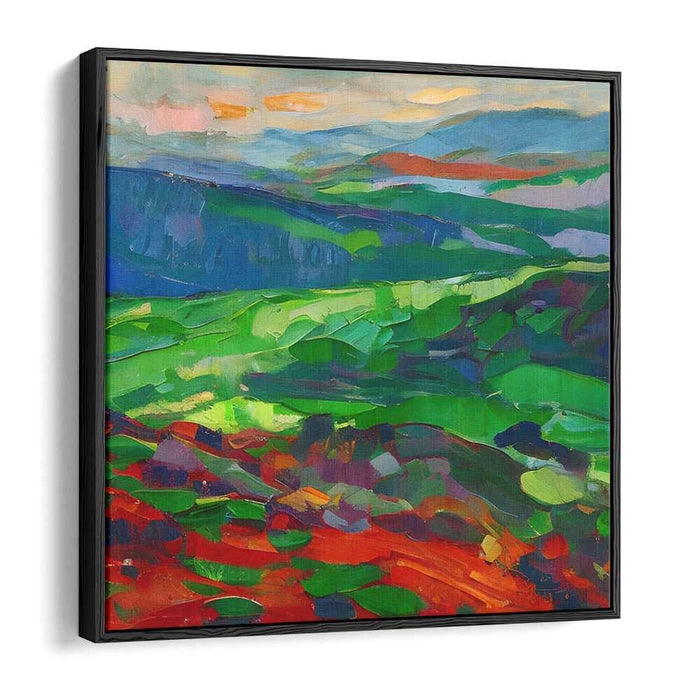 Emerald Valleys: A Vivid Journey Through Abstract Terrain Canvas Art