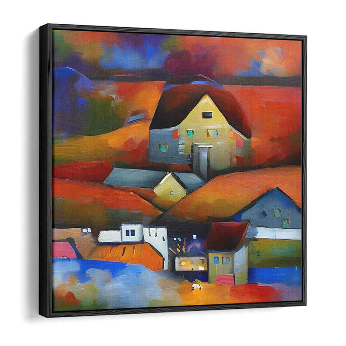 Vibrant Rural Landscape: Semi-Abstract Expressionist Canvas Art Print