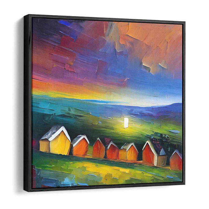 Chromatic Tide Whispers: A Vibrant Palette Knife Coastal Scene