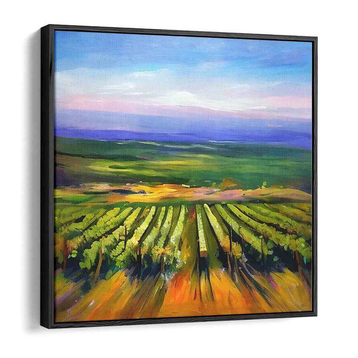 Tranquil Vineyard: Serene Countryside Landscape Canvas Art Print