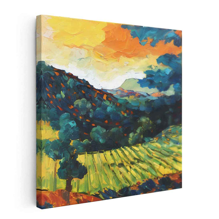 Prairie Palette: Vibrant Countryside Landscape Canvas Art