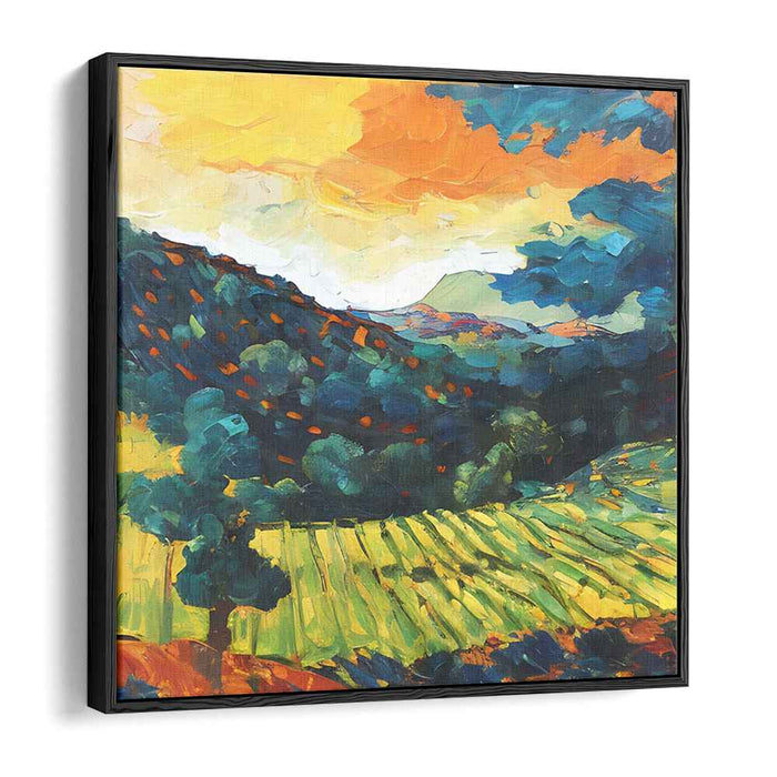 Prairie Palette: Vibrant Countryside Landscape Canvas Art