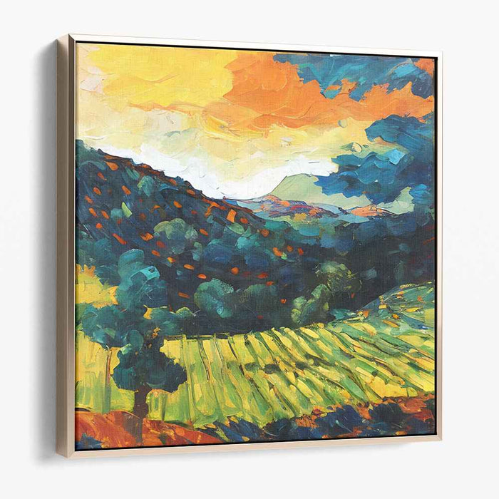 Prairie Palette: Vibrant Countryside Landscape Canvas Art