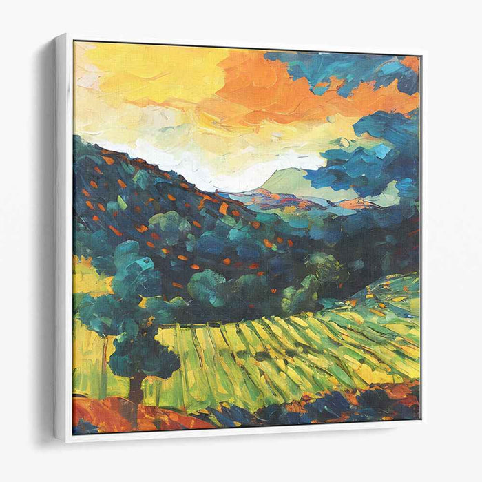 Prairie Palette: Vibrant Countryside Landscape Canvas Art