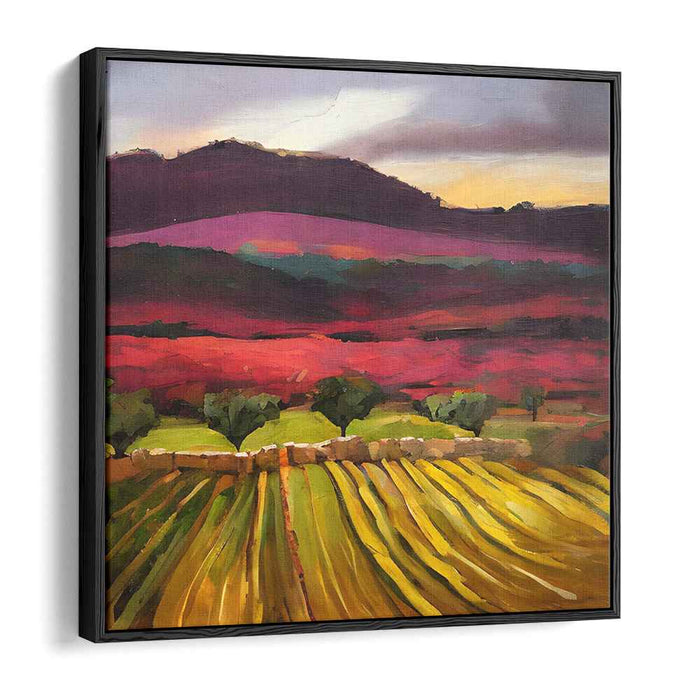 Meadow's Symphony: Vibrant Countryside Landscape Canvas Art Print