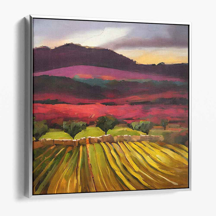 Meadow's Symphony: Vibrant Countryside Landscape Canvas Art Print