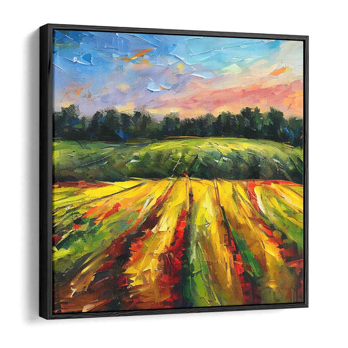Rolling Hills Symphony: Vibrant Countryside Landscape Canvas Art Print