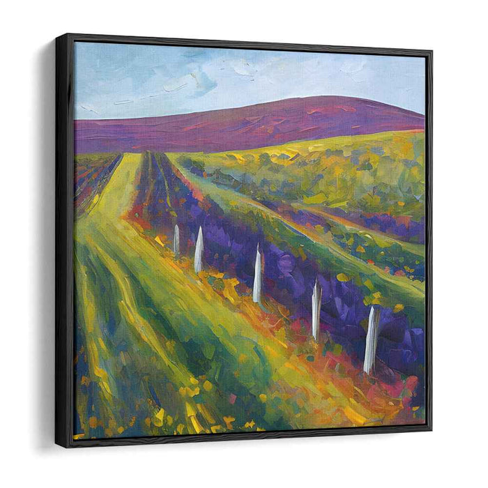 Lavender Fields at Sunset: Impressionistic Landscape Canvas Art