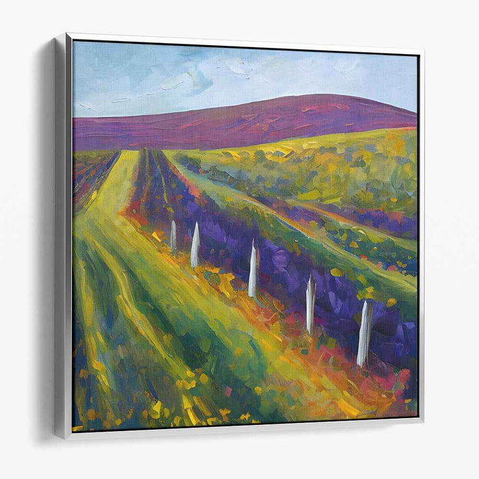 Lavender Fields at Sunset: Impressionistic Landscape Canvas Art
