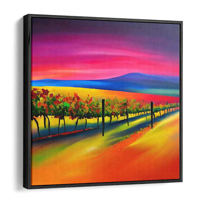 Grapes of Grandeur: Vibrant Vineyard Panorama Canvas Art Print