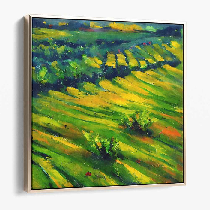 Lush Countryside: Vibrant Impressionist Landscape Canvas Art Print