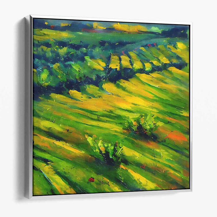 Lush Countryside: Vibrant Impressionist Landscape Canvas Art Print