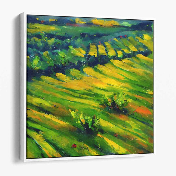 Lush Countryside: Vibrant Impressionist Landscape Canvas Art Print