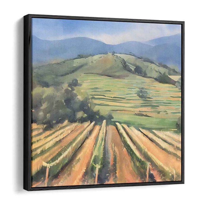 Rural Vista Tapestry: Pastoral Landscape Canvas Art