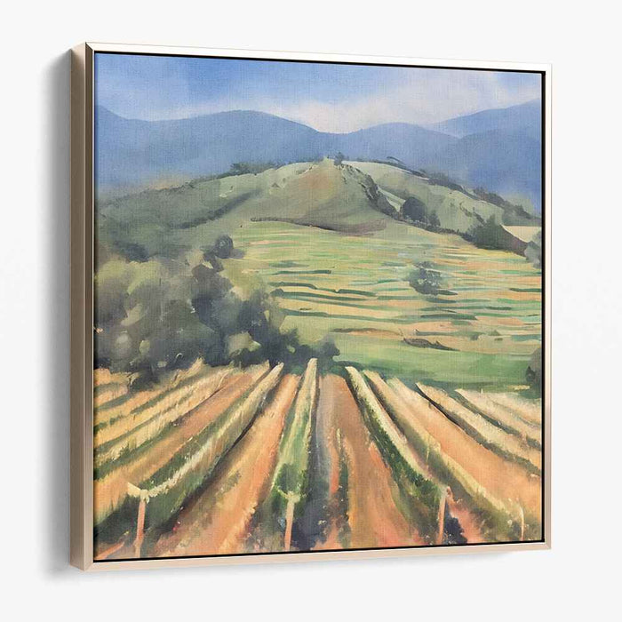 Rural Vista Tapestry: Pastoral Landscape Canvas Art