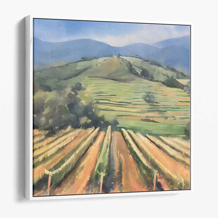 Rural Vista Tapestry: Pastoral Landscape Canvas Art