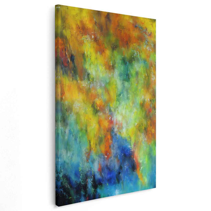 Abstract Chroma Ballet: Abstract Expressionist Color Symphony Canvas Art Print