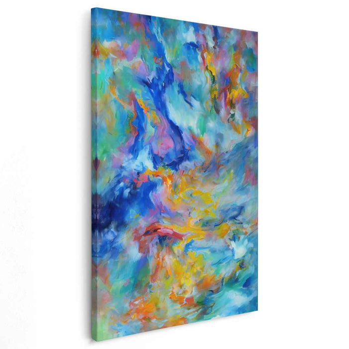 Whispers of Indigo Dreams: Abstract Expressionist Blue Canvas Art Print