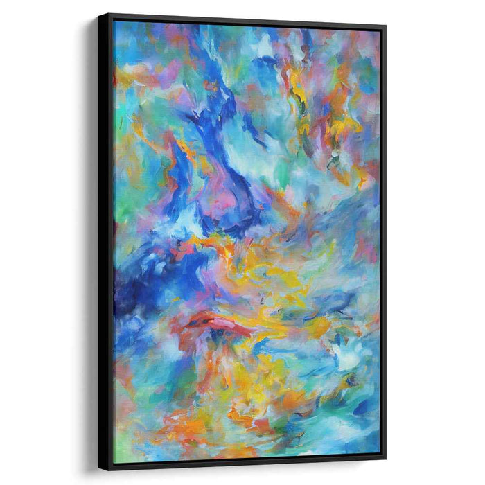 Whispers of Indigo Dreams: Abstract Expressionist Blue Canvas Art Print