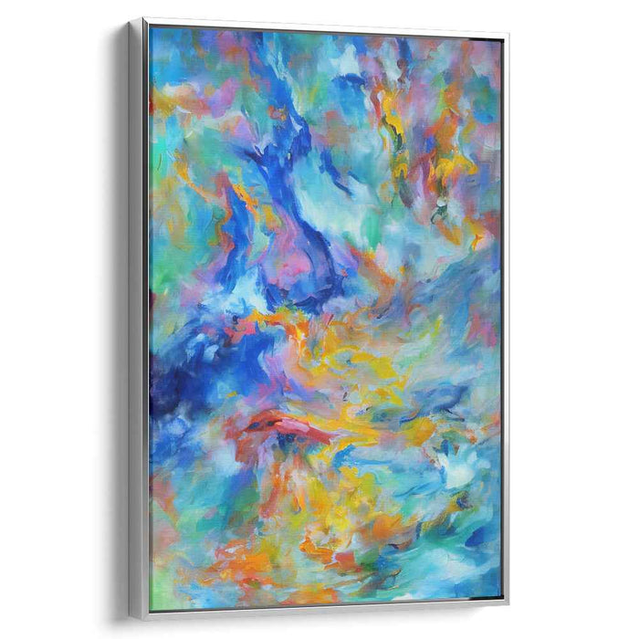 Whispers of Indigo Dreams: Abstract Expressionist Blue Canvas Art Print