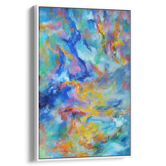 Whispers of Indigo Dreams: Abstract Expressionist Blue Canvas Art Print