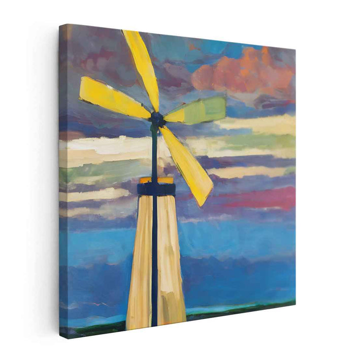 Wind Dance: Colorful Renewable Energy Canvas Art