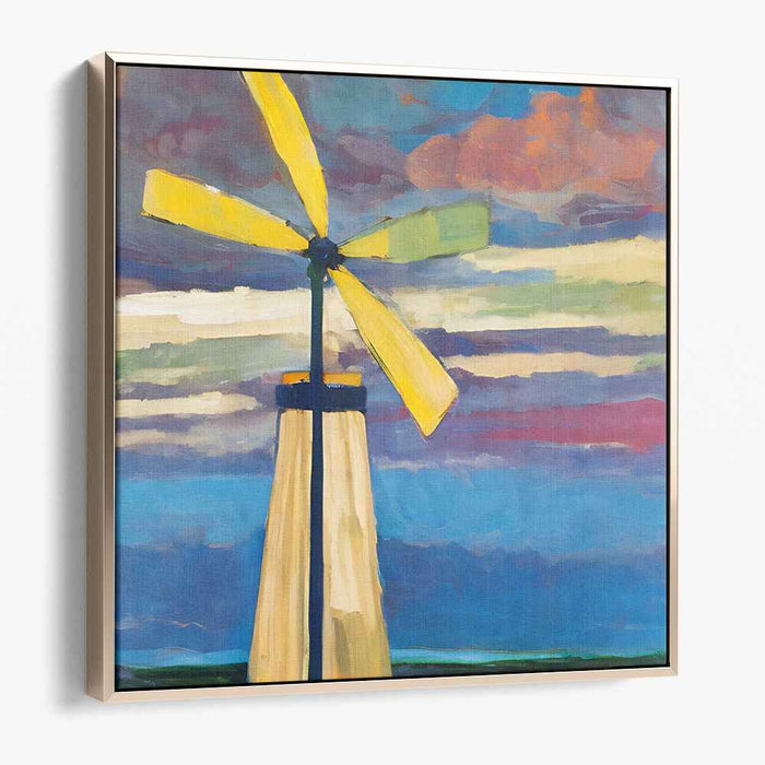 Wind Dance: Colorful Renewable Energy Canvas Art