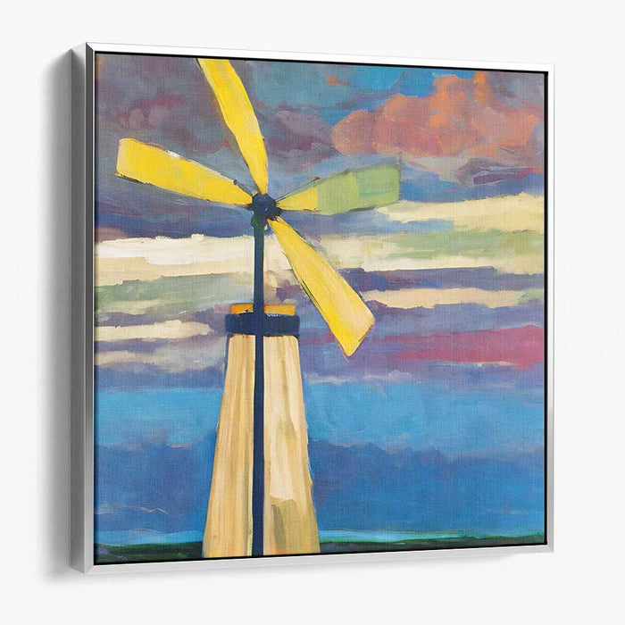 Wind Dance: Colorful Renewable Energy Canvas Art